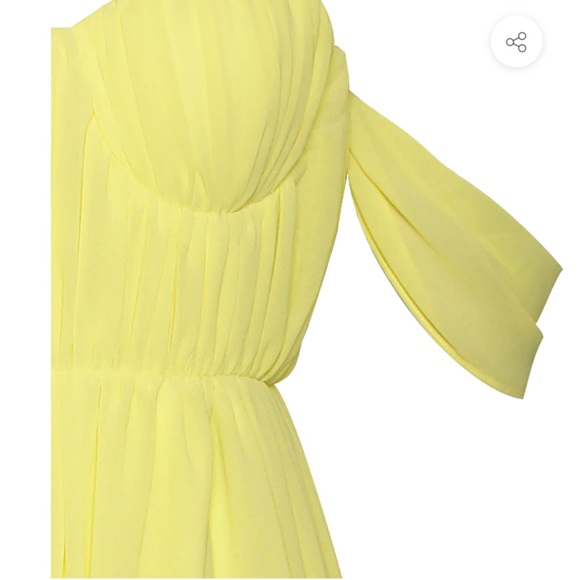 High Slit Yellow Chiffon Maxi Dress - Picture 4 of 8